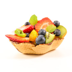fruit salad isolated on white background