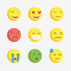 Emoji. Vector icons emoji. Expressionless emoji.