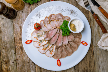 slicing of different meat