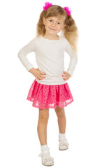 Little funny girl isolated