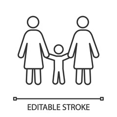 Lesbian family linear icon