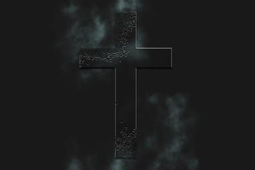 cross on black background