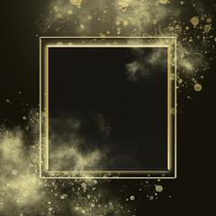 Gold frame and abstract background with space for text