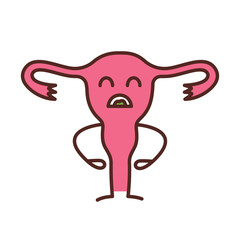 Sad uterus character color icon