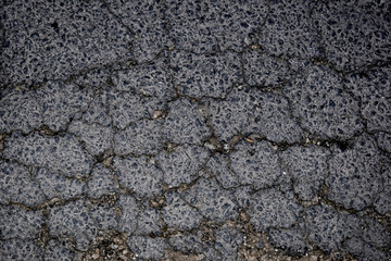 Cracks  on  flexible pavement road or bitumen concrete road