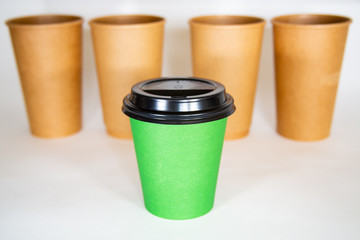 Coffee cups on a white background