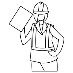 Fototapeta premium female industrial worker character