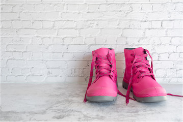 pair of fashion pink boots