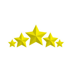 Obraz premium Golden five stars icon. Vector illustration.