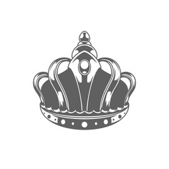 King royal crown ilhouette isolated on white background.