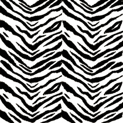 Pattern with zebra fur print. Vector illustration. Exotic wild animalistic texture.