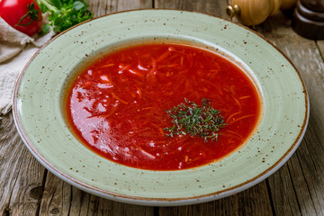 Borscht with sour cream