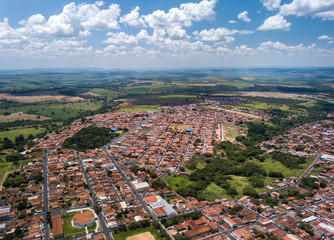 Aerial view in Santa Rosa do Viterbo city, Sao Paulo, Brazil
