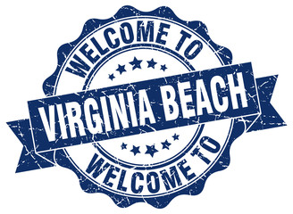 Fototapeta premium Virginia Beach round ribbon seal