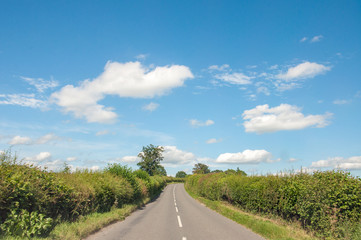 Fototapeta na wymiar Country road in the summertime of Wales.
