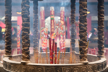 beautiful Incense burner in temple in hongkong