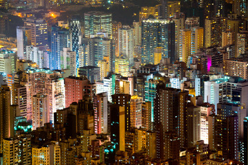 Fototapeta na wymiar Hong Kong skyline view from Sky 100 observation deck,