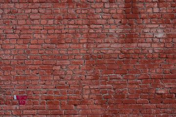 Macro texture of a beautiful red brickwork.