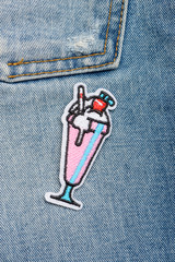 Cocktail embroidered patch