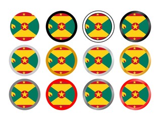 Grenada state flag in globes