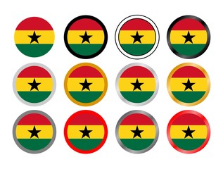 Ghana state flag in globes