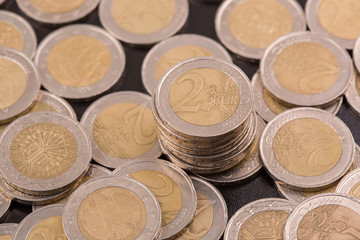 Obraz na płótnie Canvas euro coins