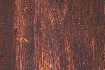 Macro texture of peeled paint on rusty iron closeup.