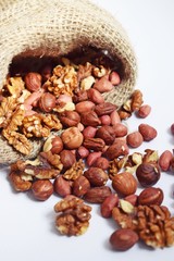 Mixture of different nuts.Healthy food.