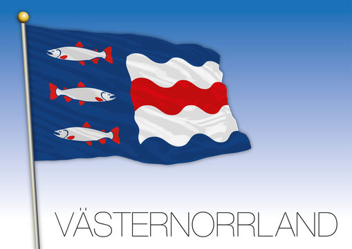 Vasternorrland regional flag, Sweden, vector illustration