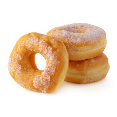Sugary donuts isolated over a white background