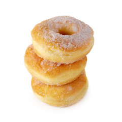 Sugary donuts isolated over a white background