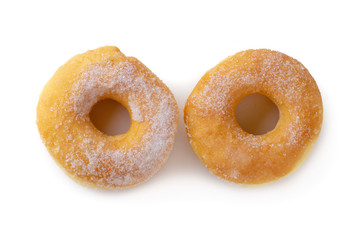 Sugary donuts isolated over a white background