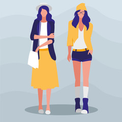 beautiful girls with pose of modeling