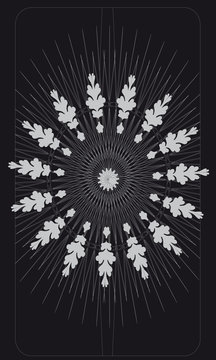 Tarot cards - back design. Abstract snowflake