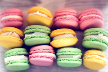 colorful macaroons as a background