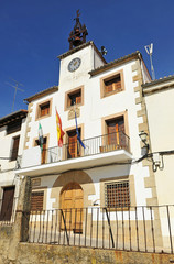 Fototapeta na wymiar Town Hall of Cuacos de Yuste, a historical village in the province of Caceres, Spain