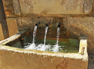 A source of fresh water from the mountains in Cuacos de Yuste, province of Caceres, Spain