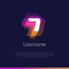 7, monogram logo. Vector graphic design elements editable for company and entrepreneur.