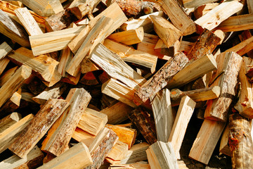 A pile of firewood. Background