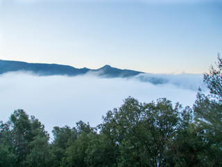 Obraz na płótnie Canvas Mountains with fog