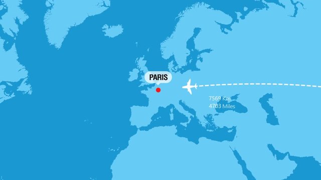 Beijing to Paris Flight Travel Route