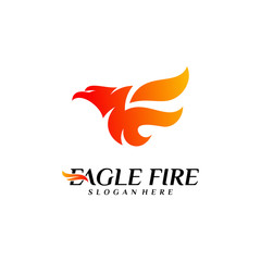 Obraz premium Phoenix Fire Bird Logo Design Concepts. Dove Eagle Logo Template Vector. Icon Symbol