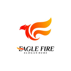 Obraz premium Phoenix Fire Bird Logo Design Concepts. Dove Eagle Logo Template Vector. Icon Symbol