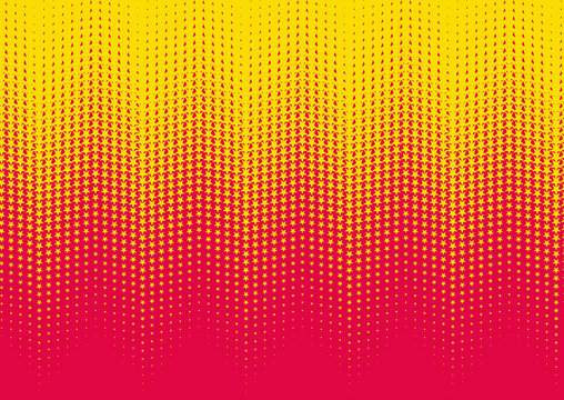 Dynamic Gradient Abstract Background. Duotone texture. Stars. Red and yellow. Vector illustration