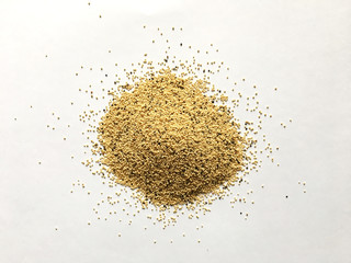 amaranth seeds on a white background. healthy vegan food. plant based nutrition. amaranth plant.