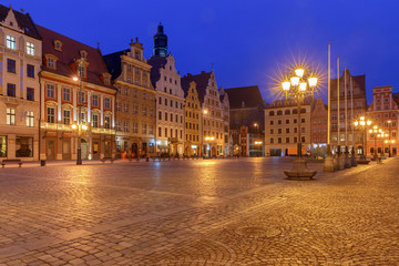 Fototapeta premium Wroclaw Market Square at night.