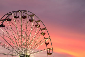 Ferris wheel at the sunset