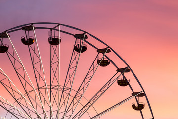 Ferris wheel at the sunset