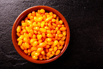 Pepper yellow lantern chili, Capsicum chinense, originating in the Americas and matrix for hybrid peppers burned most of the world.