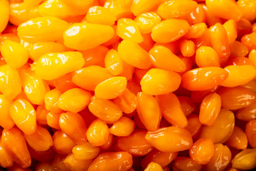 Pepper yellow lantern chili, Capsicum chinense, originating in the Americas and matrix for hybrid peppers burned most of the world.